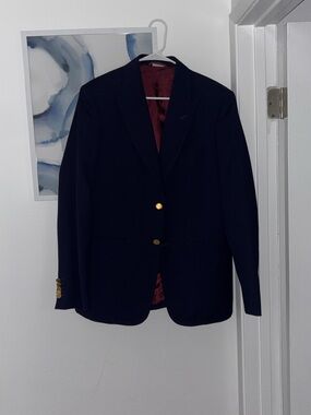 Gucci Navy Men's Blazer with Gold Buttons